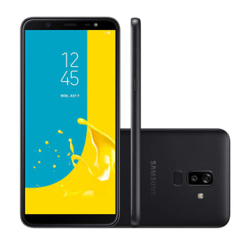 Smartphone Samsung Galaxy J8 64GB Preto Tela 6" Câmera 16MP Selfie 16MP Android 8.0
