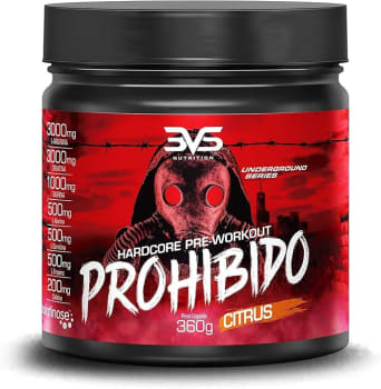 3VS Nutrition Pré Treino Prohibido 360g Sabor Citrus