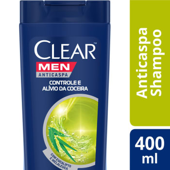 4 Unidades - Shampoo Clear Men Controle e Alívio da Coceira 400ml