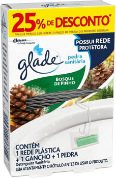 8 Unidades Desodorizador Sanitário Glade Pedra Bosque de Pinho 25g