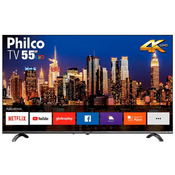 Smart TV LED 55 Philco PTV55Q20SNBL Ultra HD 4k HDR Borda Infinita 4K Cinza Bivolt