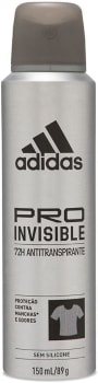 2 Unidades — Desodorante Aerosol Antitranspirante Masculino Adidas Pro Invisible 150ml