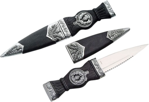 Faca Escocesa Pequena Sgian Dubh de 18,4 CM Preta