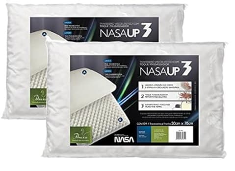 Kit 2 peças Travesseiro Nasa Up 3 para fronhas 50x70cm Fibrasca