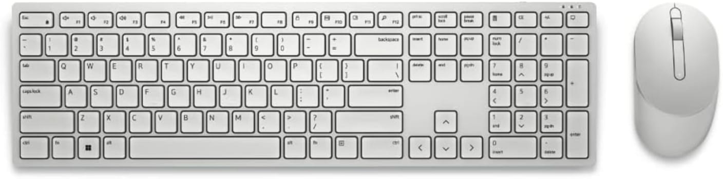 Teclado e mouse sem fio Dell Pro — KM5221W Branco