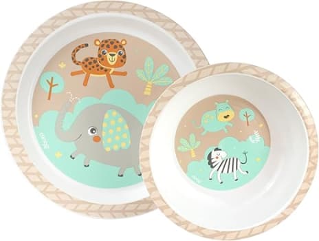 Clingo Kit Prato E Tigela Bowl Infantil - - Safari