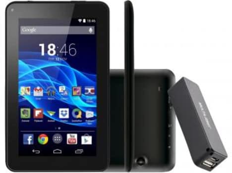 Tablet Multilaser M7s 8GB 7" Wi-Fi - Android 4.4 Proc. Quad Core com Power Bank Bivolt