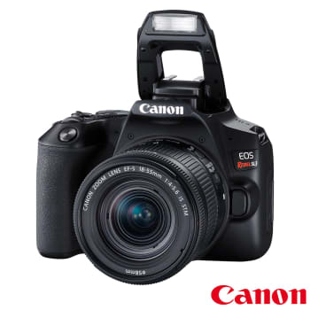 Câmera Canon SL3 DSLR com 24.1MP, 3", Gravação em Full HD - EF-S 18-55MM