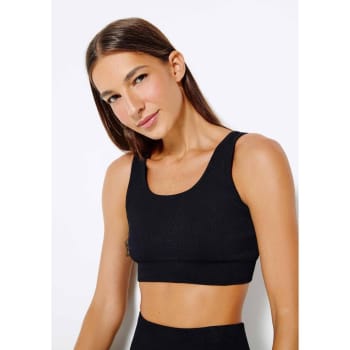 Top Esportivo Hering Sports Alças Largas Selado Feminino - Preto