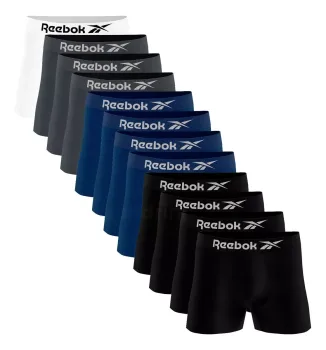 Kit 12 Cuecas Boxer Reebok Masculinas Microfibra Sem Costura