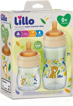 Lillo Kit De Mamadeiras Super Evolution Com Bico Látex 150Ml E 300Ml -