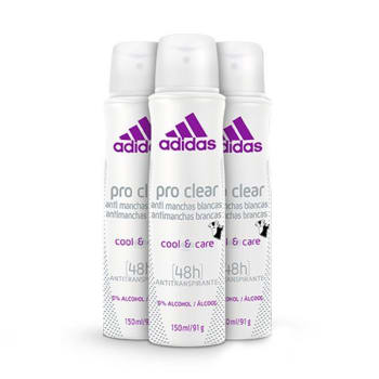 Kit Desodorante Feminino Adidas Pro Clear Aerosol