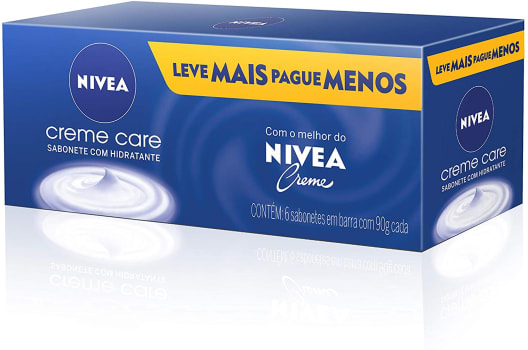 Kit Sabonete Em Barra Nivea Creme Care 90g - 6 Unidades, Nivea, Pacote De 6