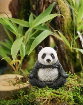 Estatueta Pequena de Panda em Meditação de Lótus