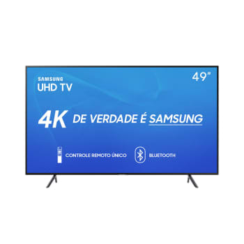 Smart TV LED 49" Samsung RU7100 UN49RU7100GXZD Ultra HD 4K HDMI, USB, Wi-Fi Preta Conversor Digital Integrado