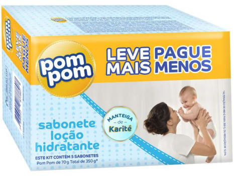 Sabonete Infantil Pom Pom Hidratante 70gr - 5 Unidades - Magazine Ofertaesperta