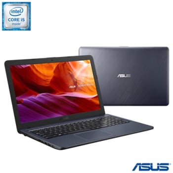 Notebook Asus Laptop Core I5 6200U, 8GB, 256GB, Tela de 15,60'', Intel HD Graphics 520, Cinza Escuro -X543UA-GQ3213T
