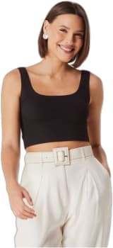 Top Cropped Básico Feminino Decote Quadrado