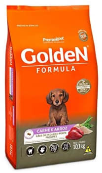 Ração Golden Fórmula Mini Bits para Cães Filhotes Raças Pequenas Sabor Carne e Arroz, 10kg Premier Pet Para Todas Pequeno Filhotes,