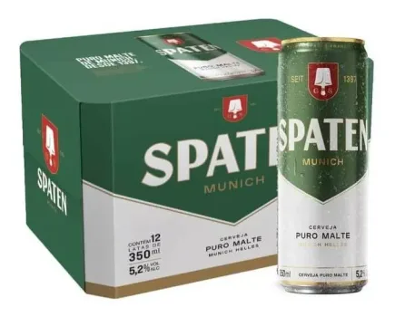 5 Packs Cerveja Munich Helles Puro Malte Spaten 350ml - Total 60 Unidades