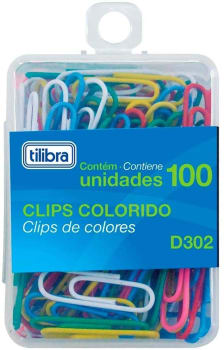 Clips 29mm D302 Cores Sortidas 100 Unidades,Tilibra - 1 Un