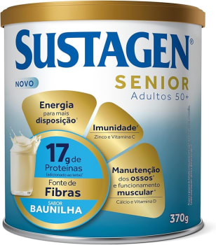 Sustagen Senior Complemento Alimentar 50+ Sabor Baunilha Lata 370g