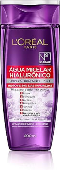 L'Oréal Paris Água Micelar com Ácido Hialurônico Puro, Limpeza Hidratante 7 em 1, 200ml