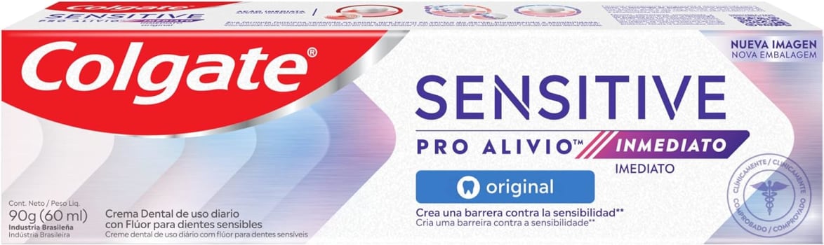 3 Unidades — Creme Dental Sensitive Pro-Alívio Imediato Original 90g