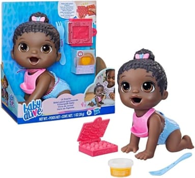 Baby Alive, Boneca Hora da Papinha Negra de 20 cm que Come e faz Caquinha