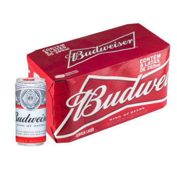 Cerveja Budweiser Lata 269ml Caixa com 08 Unidades