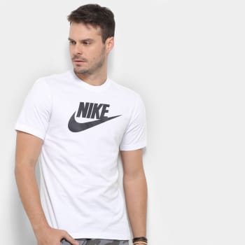 Camiseta Nike Sportwear Icon Futura Masculina - Branco+Preto