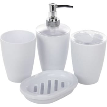 Kit Organização do seu banheiro: Porta sabonete líquido, Saboneteira, Porta escova e Copo multiuso, Branco- Hauskraft
