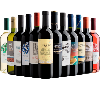 Kit 12 Vinhos por R$23,90 cada garrafa