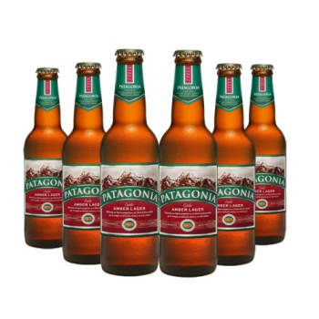 Cerveja Patagonia Amber Lager Long Neck 355ml - Caixa com 6 unidades
