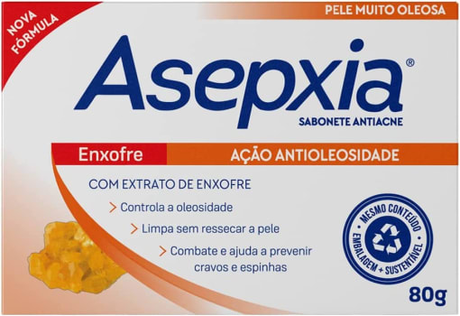 Sabonete Enxofre 80g Asepxia