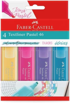 Marca Texto Tons Pastel Faber-Castell MT/15464 Textliner Pastel 46 4 cores