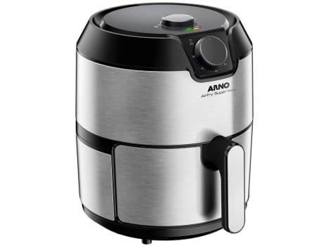 Fritadeira Elétrica Sem Óleo/Air Fryer Arno Airfry Super BFRY 4,2L Com Timer, 110V ou 220V (Preto/Inox)