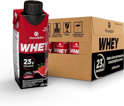 Pack de Whey Zero Lactose Frutas Vermelhas 23g Piracanjuba 250ml – 12 Unidades