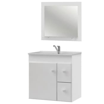 Gabinete para Banheiro MGM Móveis Vitória com Pia e Espelho 56 x 60 x 37 cm