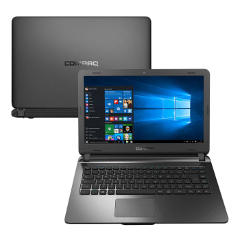 Notebook Compaq Intel Celeron Dual Core 4GB 500GB Windows 10 Tela 14" CQ-31 Preto