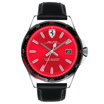 Relógio Scuderia Ferrari Masculino Couro Preto - 830489