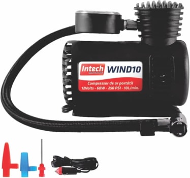 Compressor de Ar Direto Portátil Automototivo Wind10 12V 60W Intech Machine