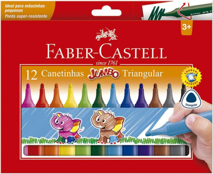 Canetinha Hidrográfica Faber-Castell Jumbo 15.0212J 12 Cores