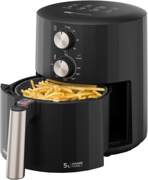 WAP Fritadeira Elétrica Air Fryer Grand Family 5L Cesto Removível com Duplo Revestimento Antiaderente 1500W e Ajuste de Temperatura 127V