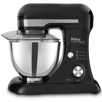 Batedeira Planetaria Philco Pbp600p Turbo Inox Double Bowl Preta 110V - Batedeira e Acessórios - Magazine 