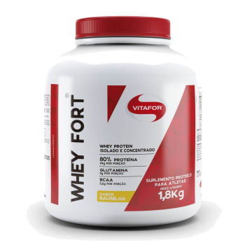 Whey Fort Vitafor Isolado E Concentrado 1800g Baunilha 