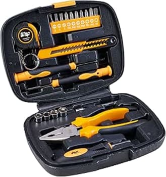 Wap Maleta De Ferramentas Kit De Ferramentas Manuais Wap Mkf21 Com Conjunto De 21 Acessórios Trena Estilete Alicate Chave Phillips Chave De Fenda Bits Soquetes