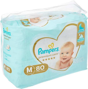 2 Unidades - Pampers Fraldas Premium Care M 80 Unidades