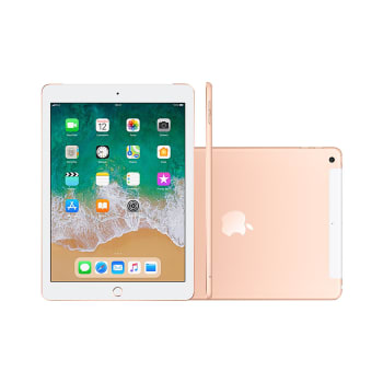 iPad Apple 6 MRM02BZ/A 4G Wi-Fi 32GB IOS 11 Chip A10 Tela 9.7" Câmera Frontal 8MP Dourado