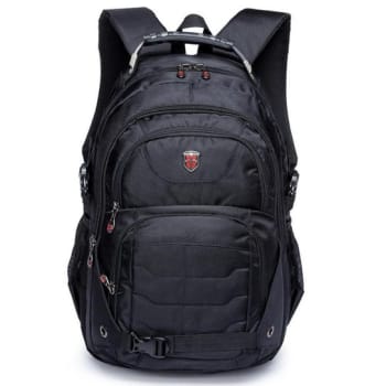 Mochila Executiva Notebook Masculina Alça Cabo Aço Premium Reforçada Swissport Original - Preto